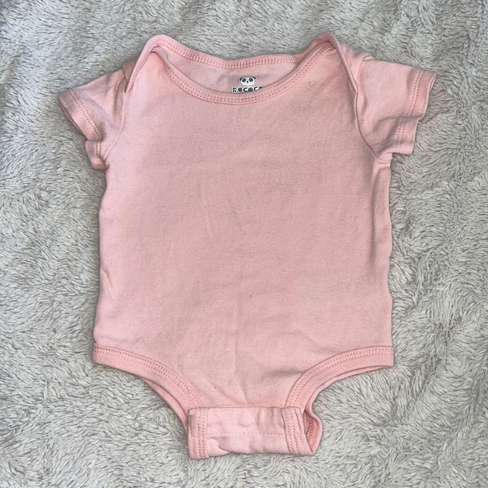 (3for $10) rococo pink plain bodysuit baby girl clothing